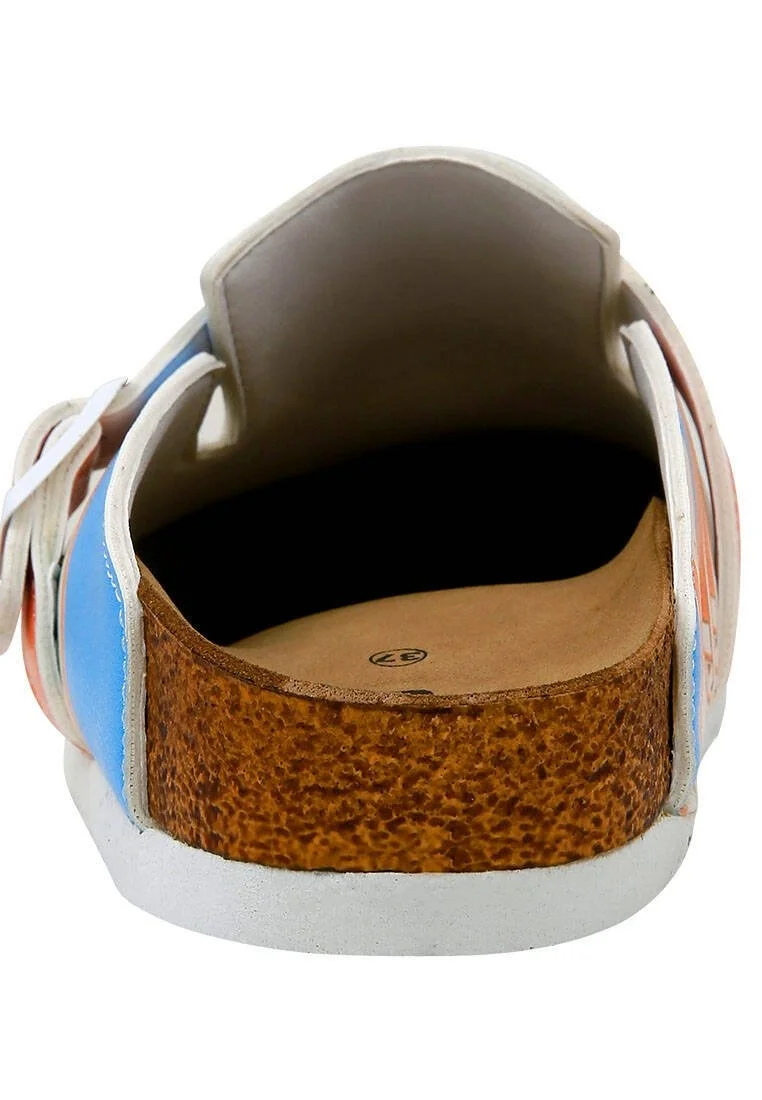 Women Vegan Leather Multicolor Slippers - Error Code Design