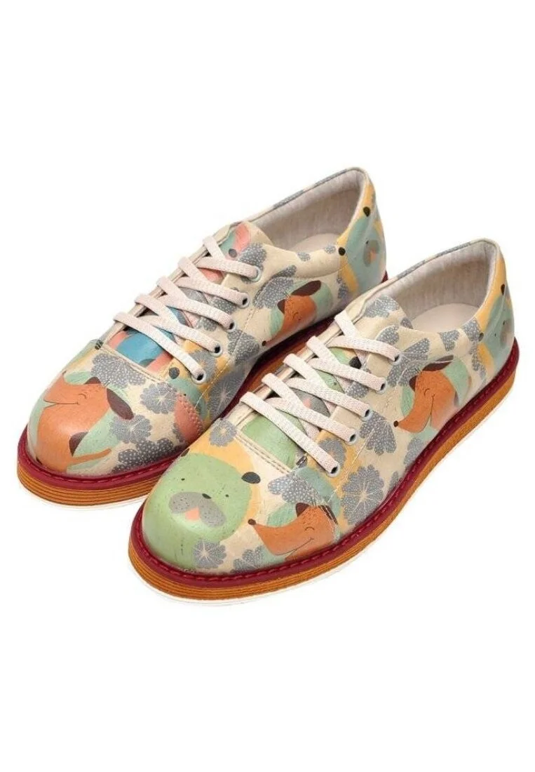 Women Vegan Leather Multicolor Sneakers - Dogs Day Design