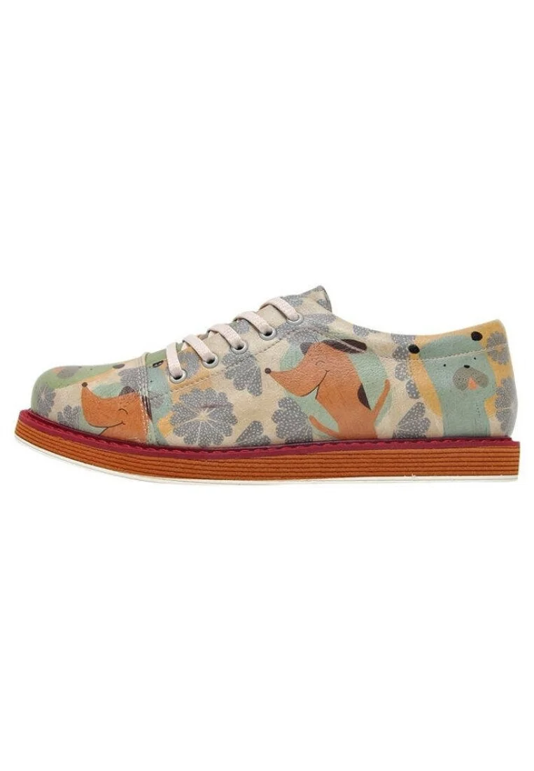 Women Vegan Leather Multicolor Sneakers - Dogs Day Design