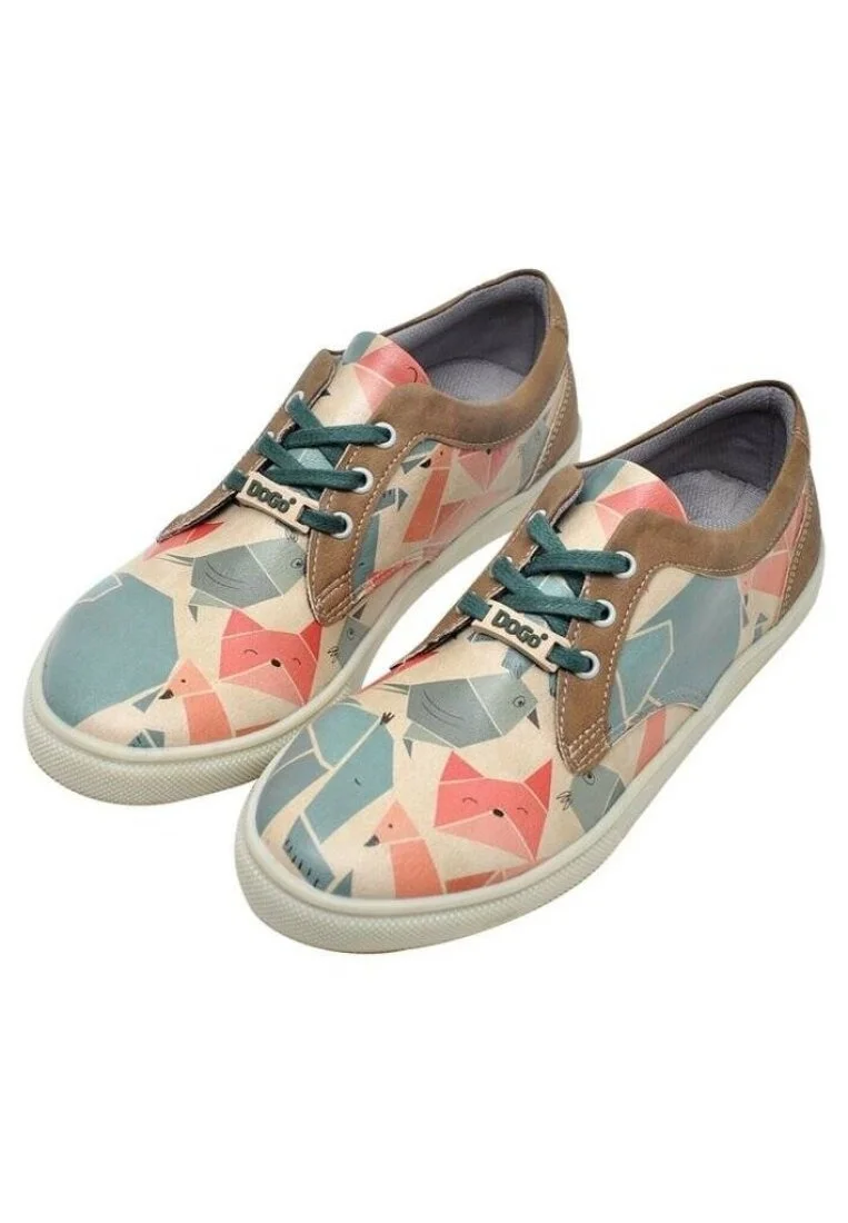 Women Vegan Leather Multicolor Sneakers - Origami Design
