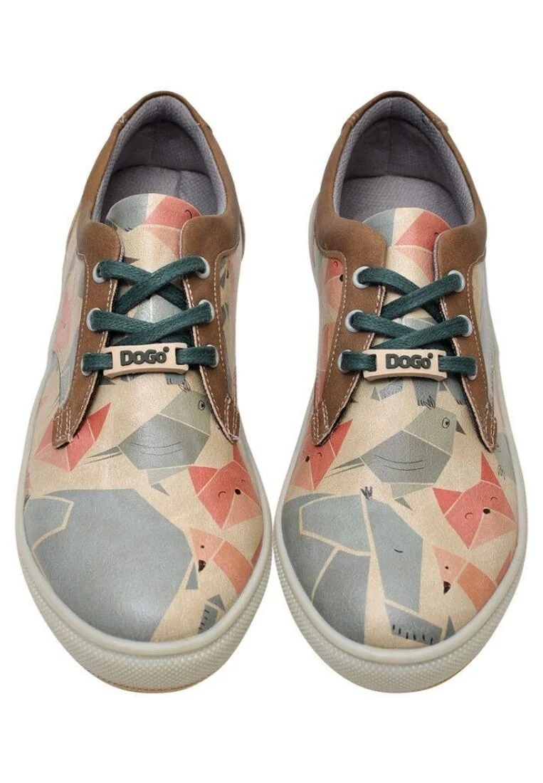 Women Vegan Leather Multicolor Sneakers - Origami Design