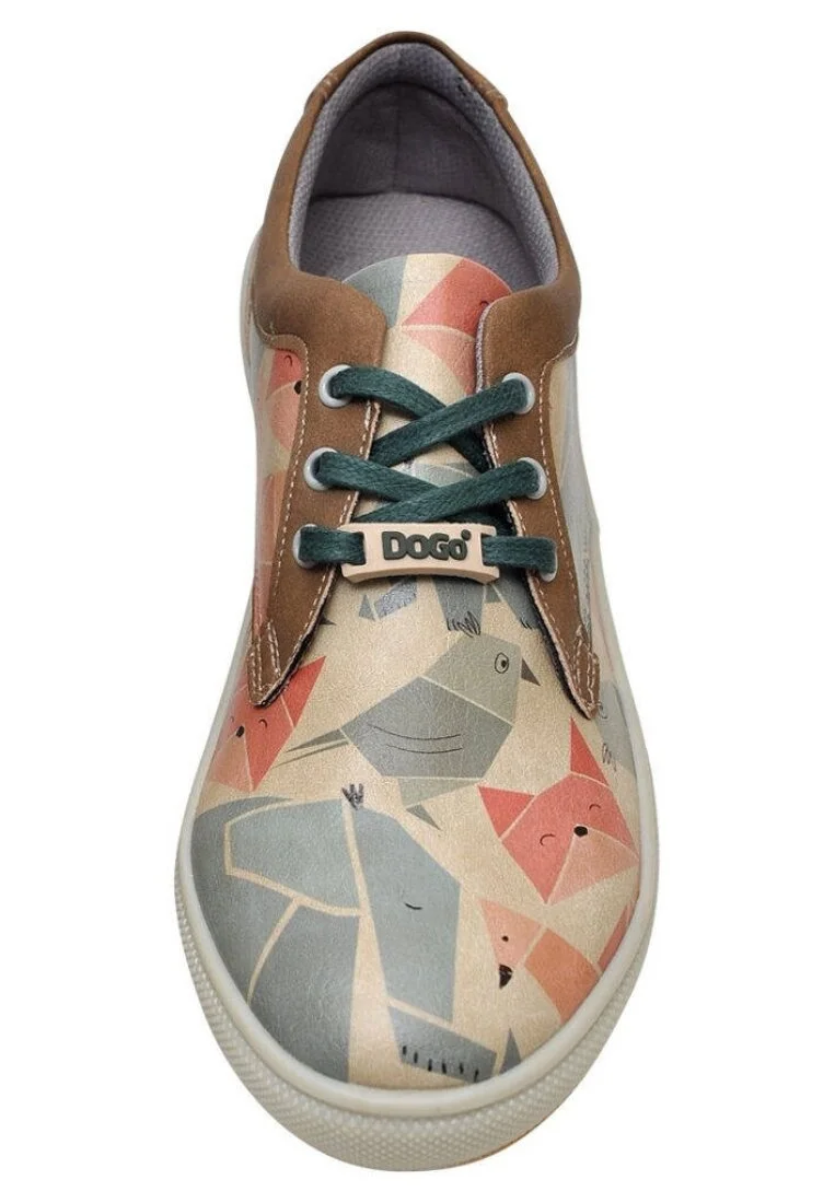 Women Vegan Leather Multicolor Sneakers - Origami Design