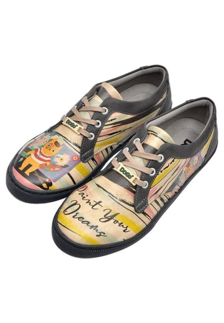 Women Vegan Leather Multicolor Sneakers - Paint Your Dreams Design