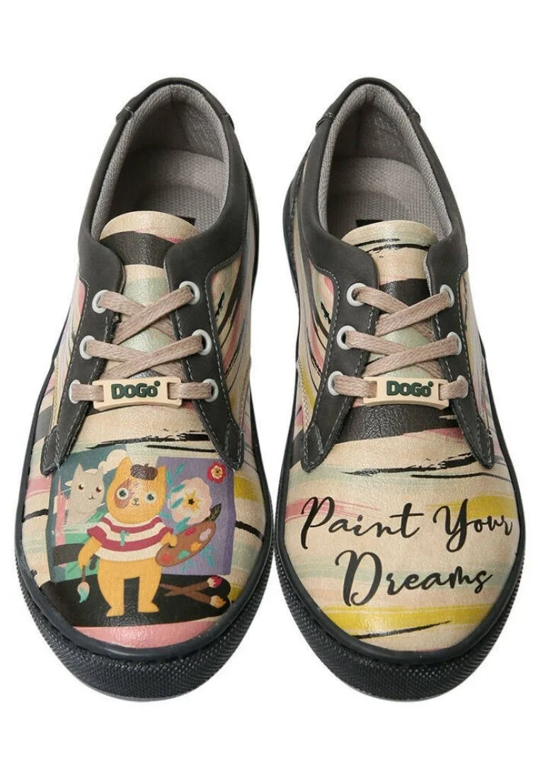 Women Vegan Leather Multicolor Sneakers - Paint Your Dreams Design