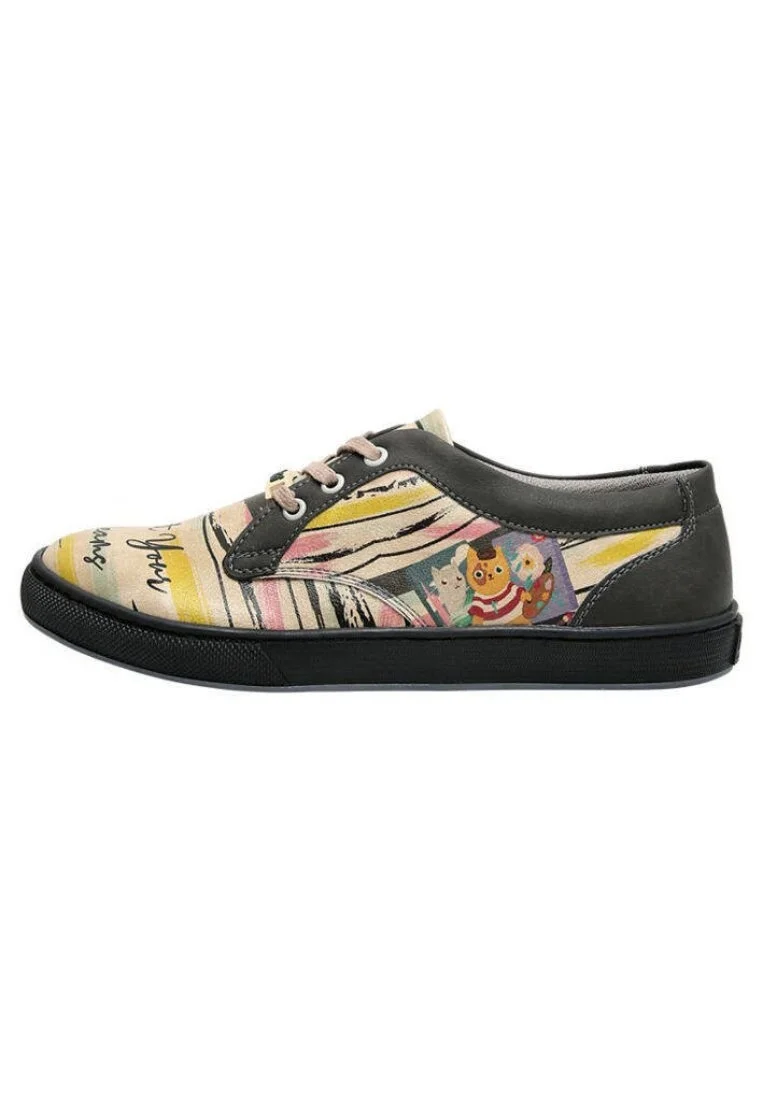 Women Vegan Leather Multicolor Sneakers - Paint Your Dreams Design