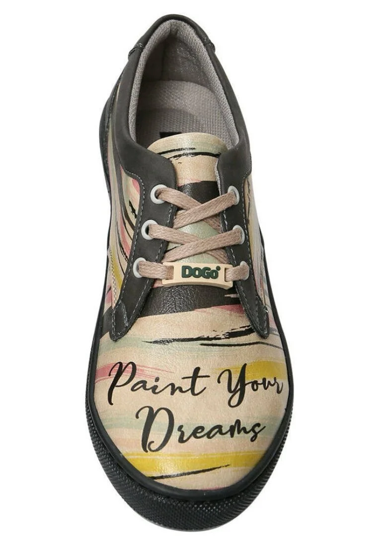 Women Vegan Leather Multicolor Sneakers - Paint Your Dreams Design