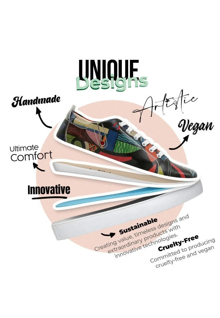 Women Vegan Leather Multicolor Sneakers - Want Some Color? Design