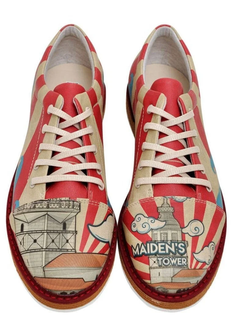 Women Vegan Leather Multicolor Sneakers - Maiden's Tower Design