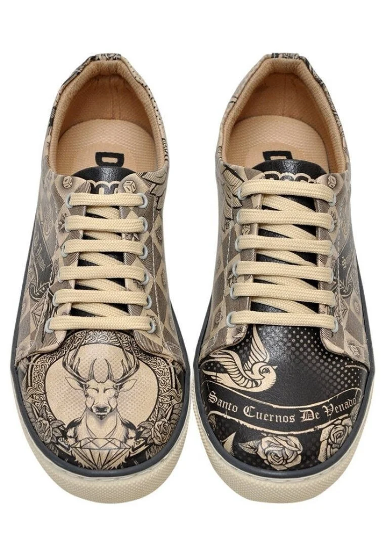 Women Vegan Leather Multicolor Sneakers - Cuernos De Venado Design