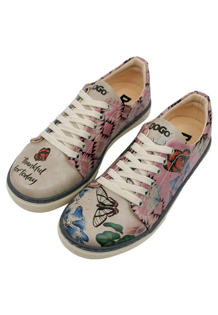 Women Vegan Leather Multicolor Sneakers - Thankful for Today Design