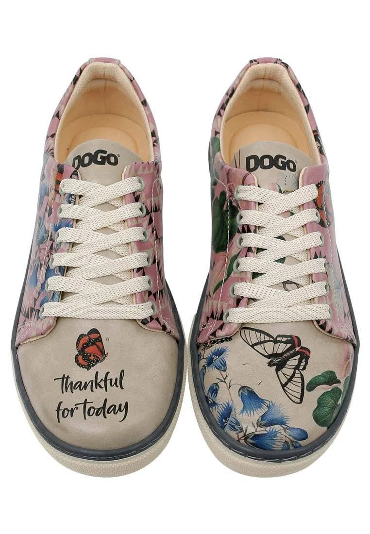 Women Vegan Leather Multicolor Sneakers - Thankful for Today Design
