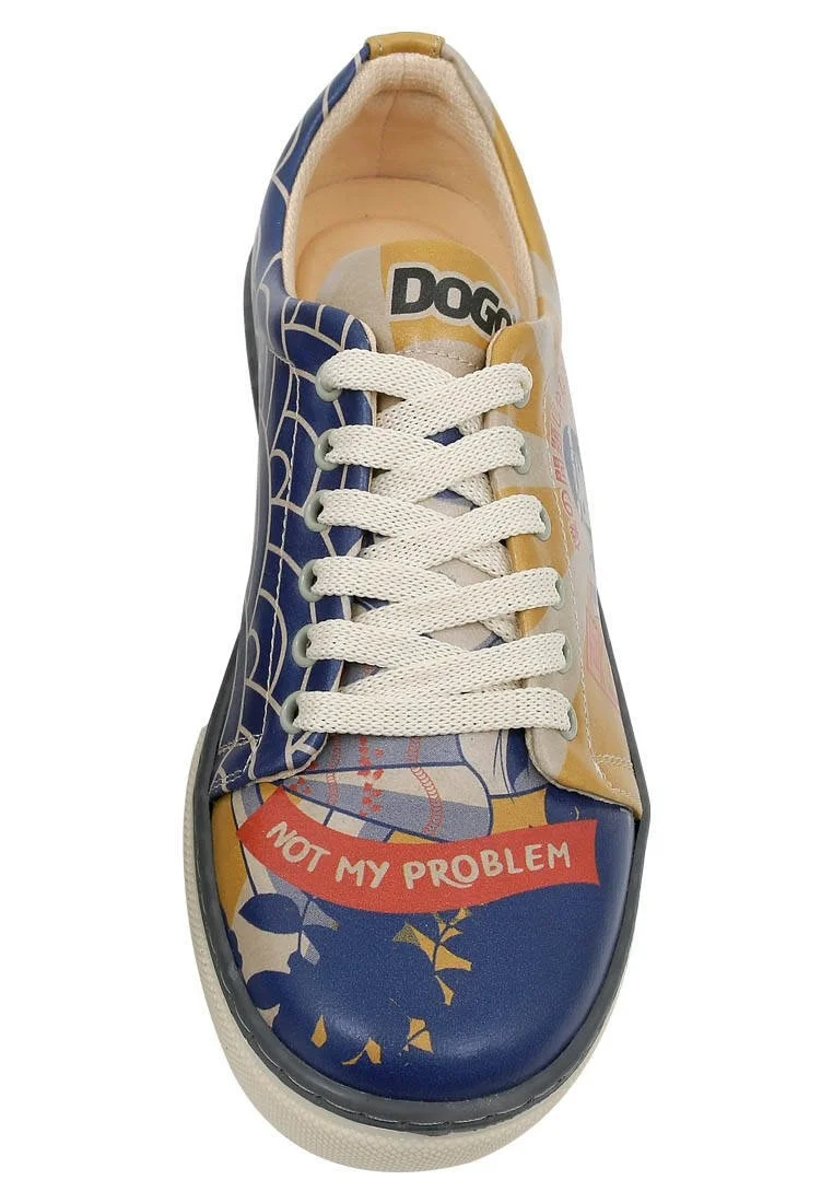 Women Vegan Leather Multicolor Sneakers - Not My Problem Design