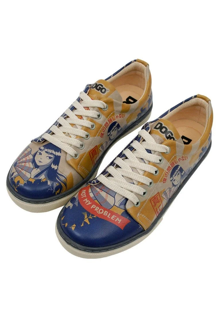Women Vegan Leather Multicolor Sneakers - Not My Problem Design