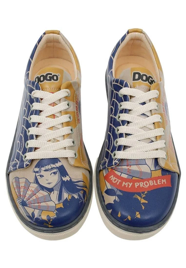 Women Vegan Leather Multicolor Sneakers - Not My Problem Design