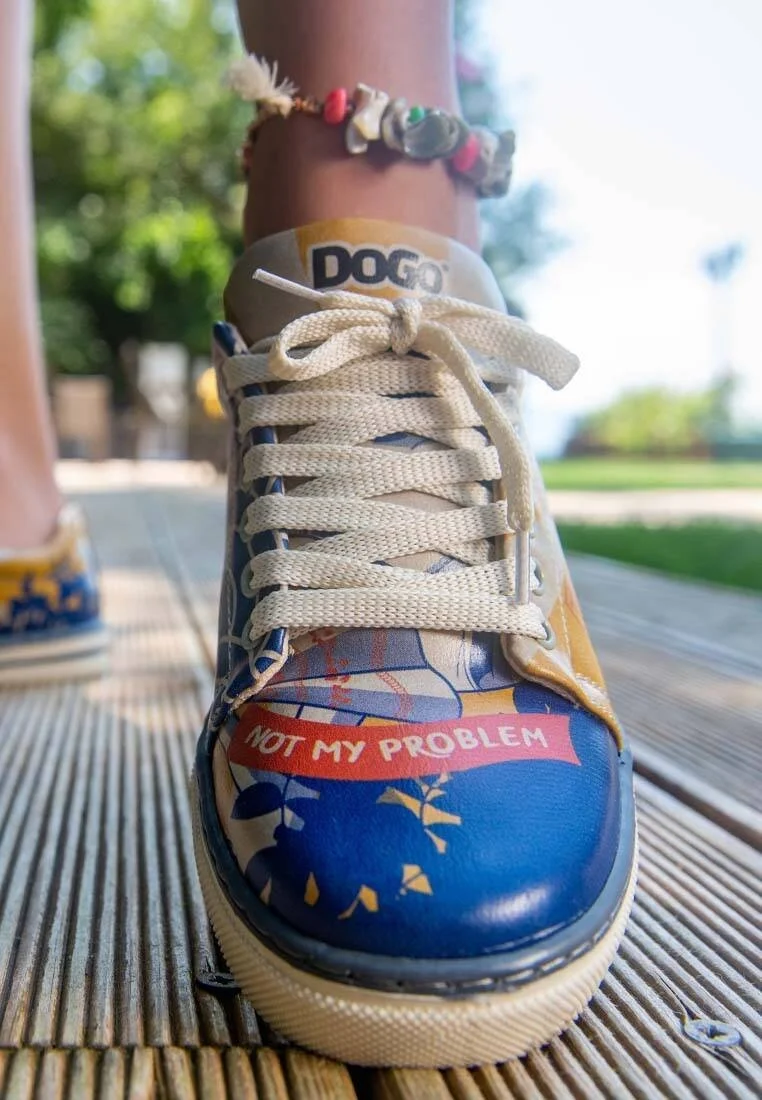 Women Vegan Leather Multicolor Sneakers - Not My Problem Design