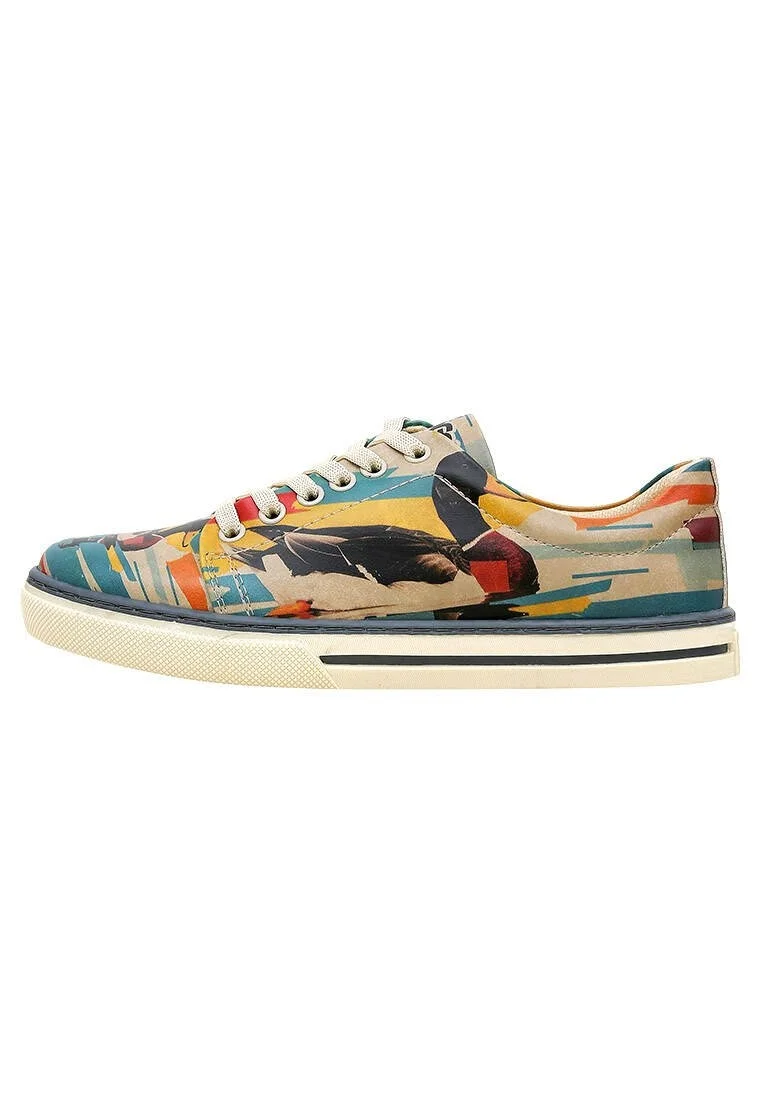 Women Vegan Leather Multicolor Sneakers - Goose Bumps Design