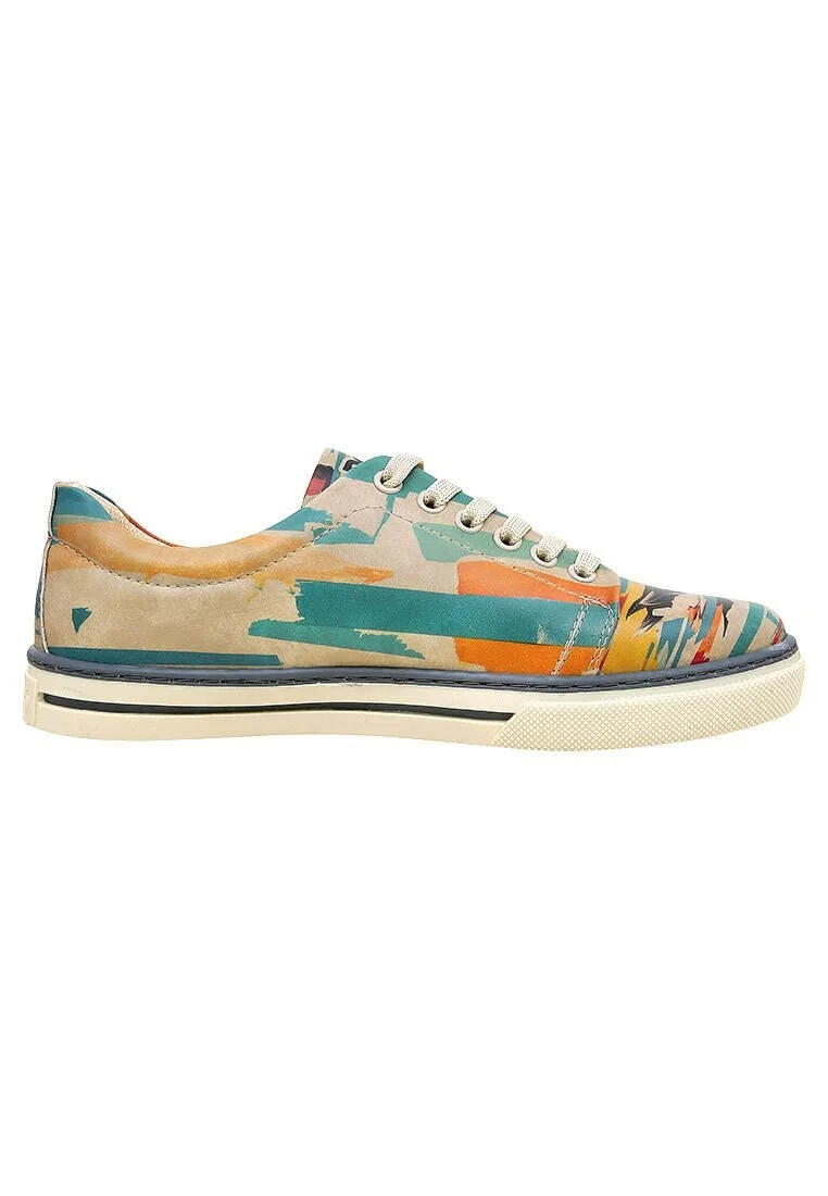 Women Vegan Leather Multicolor Sneakers - Goose Bumps Design