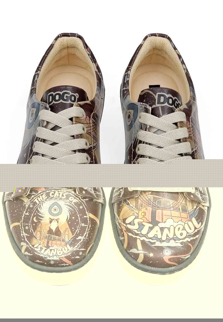 Women Vegan Leather Multicolor Sneakers - The Cats of Istanbul Design