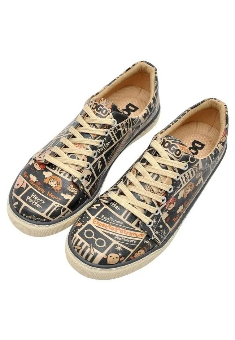 Women Vegan Leather Multicolor Sneakers - Warner Bros Expecto Patronum Harry Potter Design