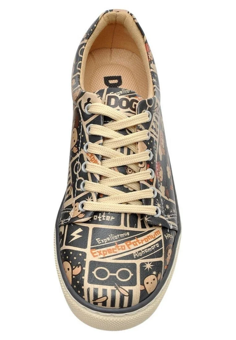 Women Vegan Leather Multicolor Sneakers - Warner Bros Expecto Patronum Harry Potter Design