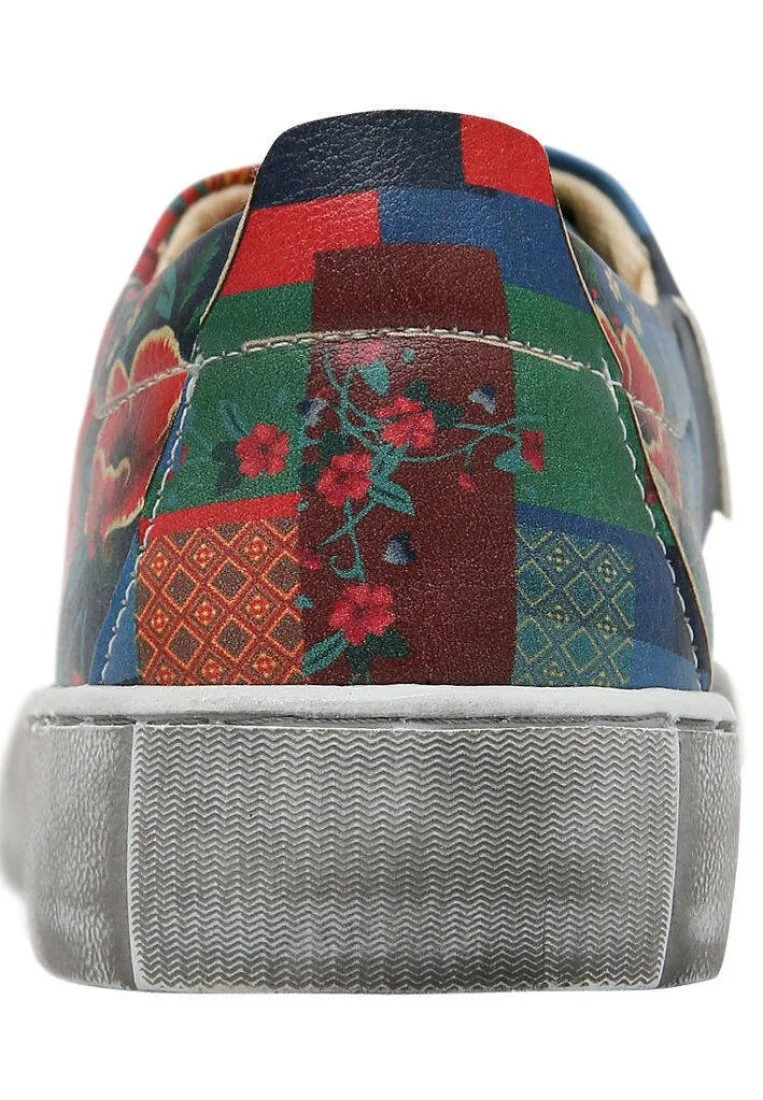 Women Vegan Leather Multicolor Sneakers - Ethnic Dream Frida Kahlo Design