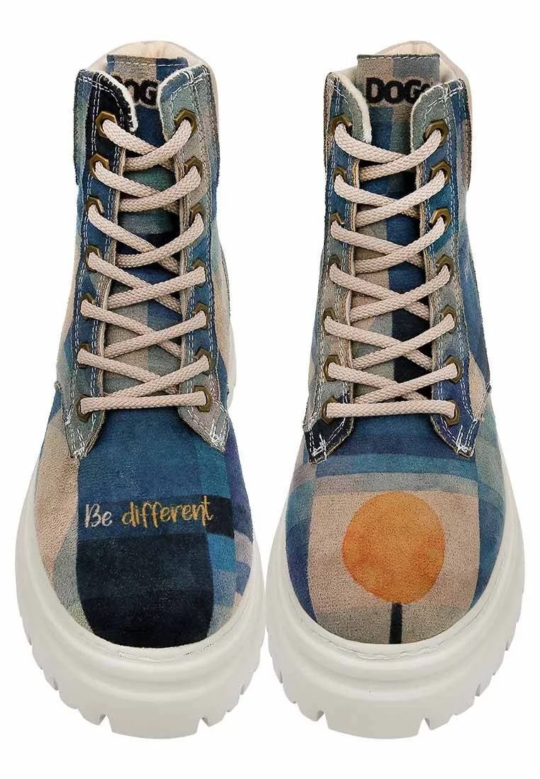 Women Vegan Leather Navy Boots - Be Different Design