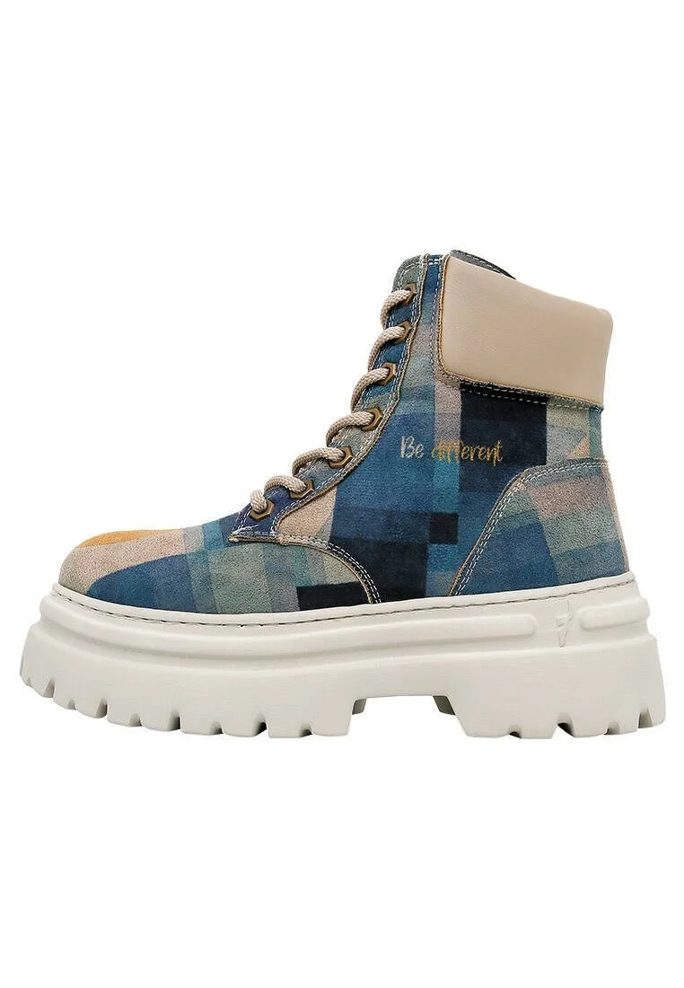 Women Vegan Leather Navy Boots - Be Different Design