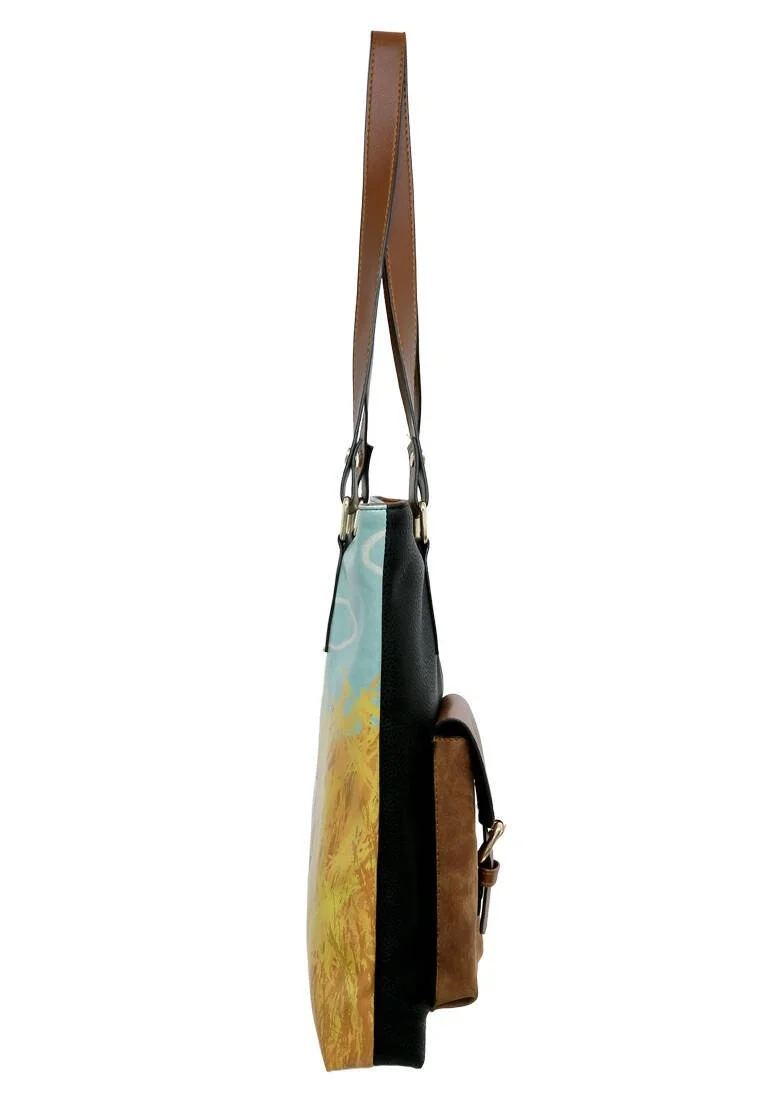 Women Vegan Leather Navy Shoulder Bag - Feeling Moody Design