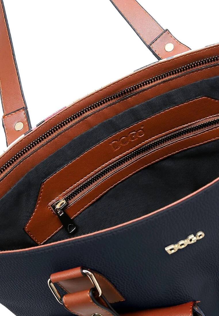 Women Vegan Leather Navy Shoulder Bag - Feeling Moody Design