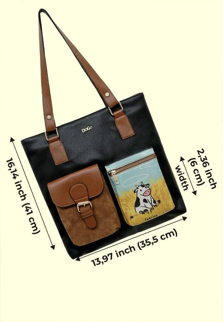 Women Vegan Leather Navy Shoulder Bag - Feeling Moody Design