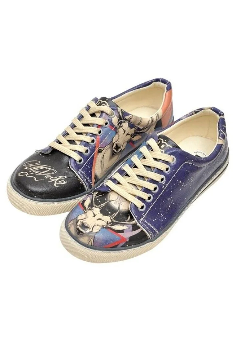 Women Vegan Leather Navy Sneakers - Oh My Deer Design
