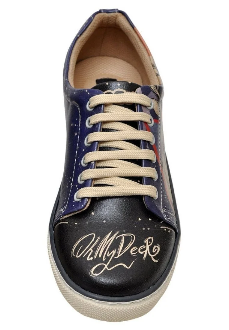 Women Vegan Leather Navy Sneakers - Oh My Deer Design