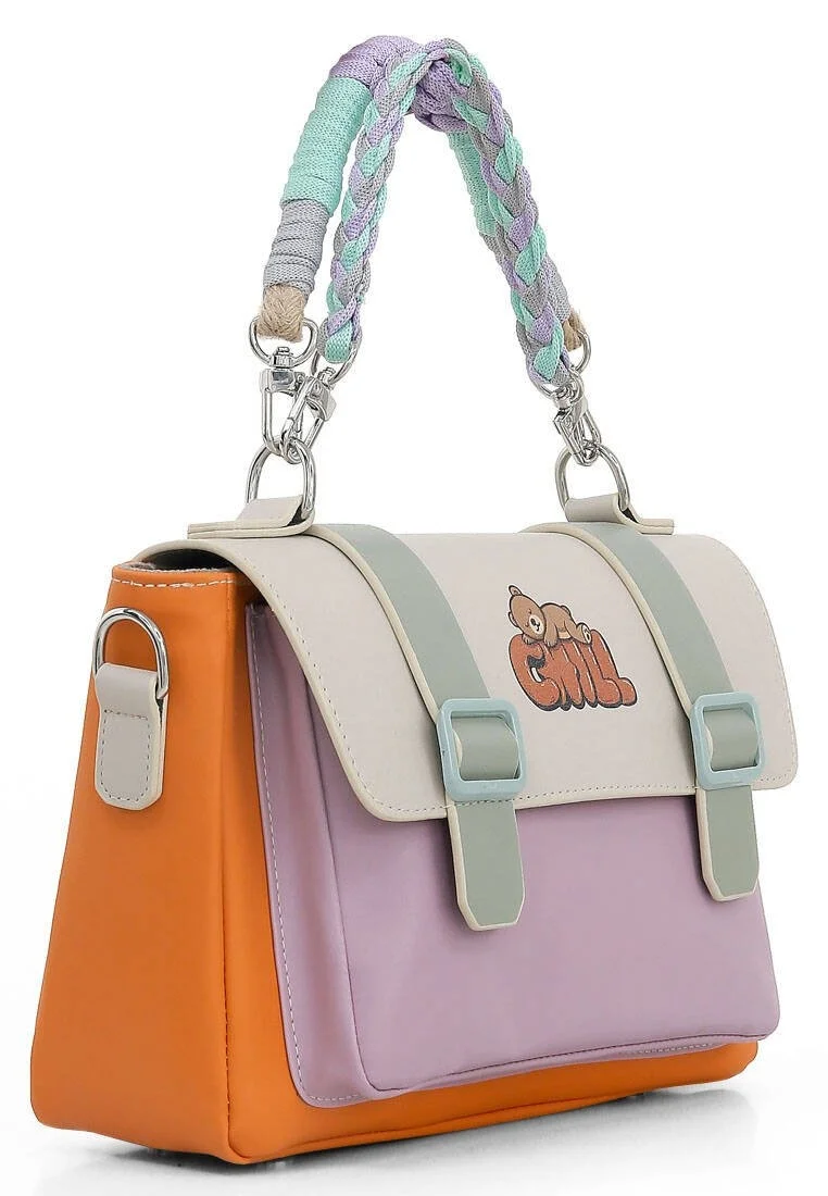 Women Vegan Leather Orange Purse - Chill Design