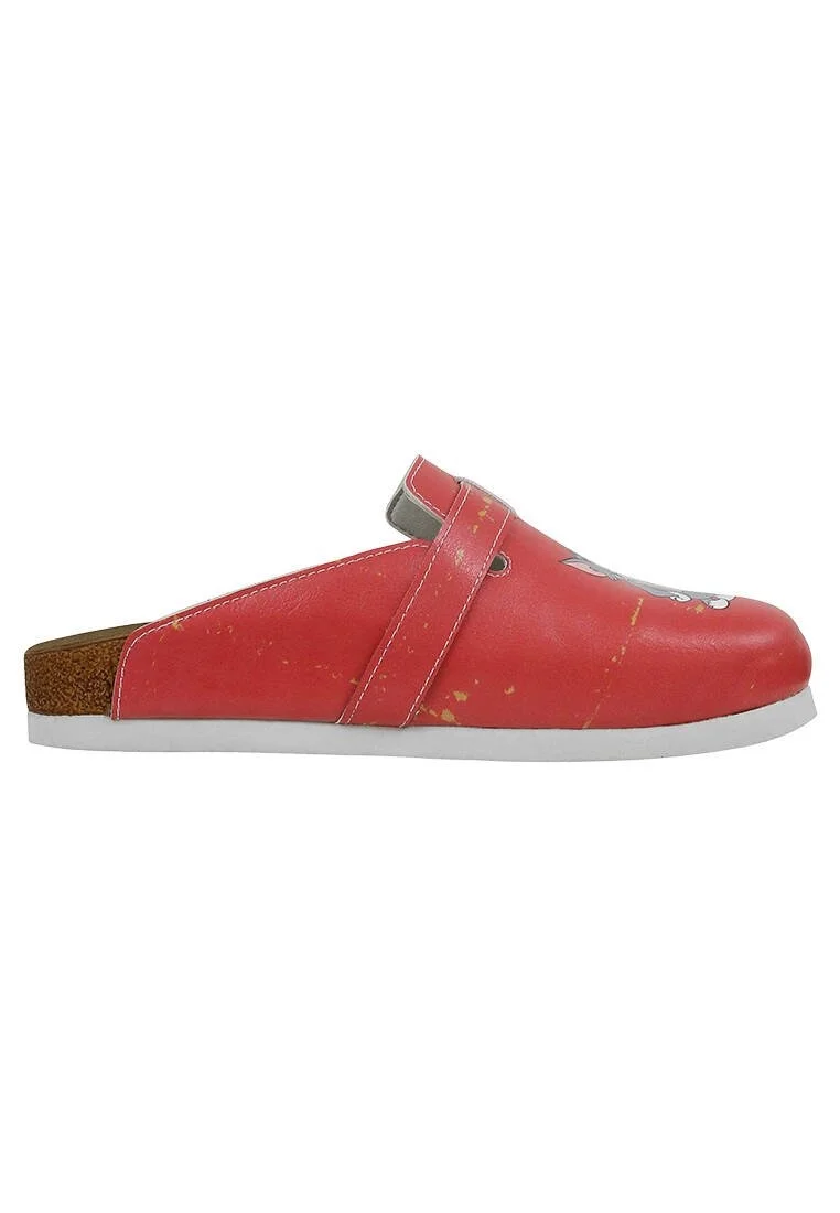 Women Vegan Leather Orange Terlik - Warner Bros Tom ve Jerry Design