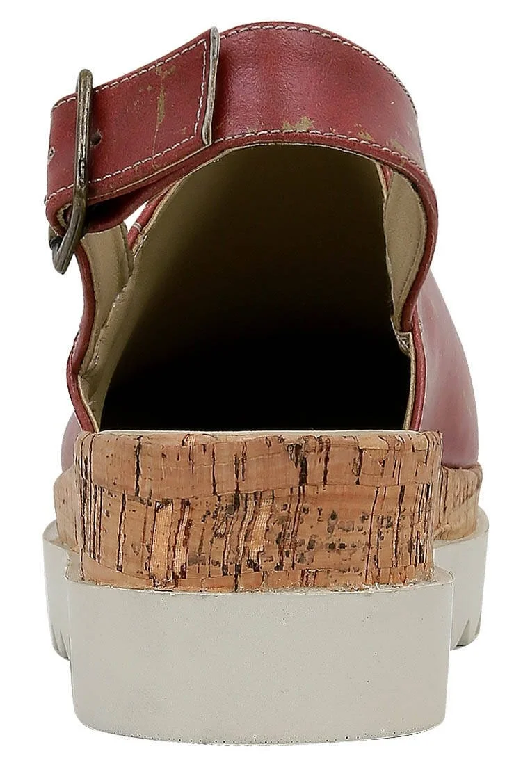 Women Vegan Leather Orange Kalın Taban Sandalet - Warner Bros Tom ve Jerry Design