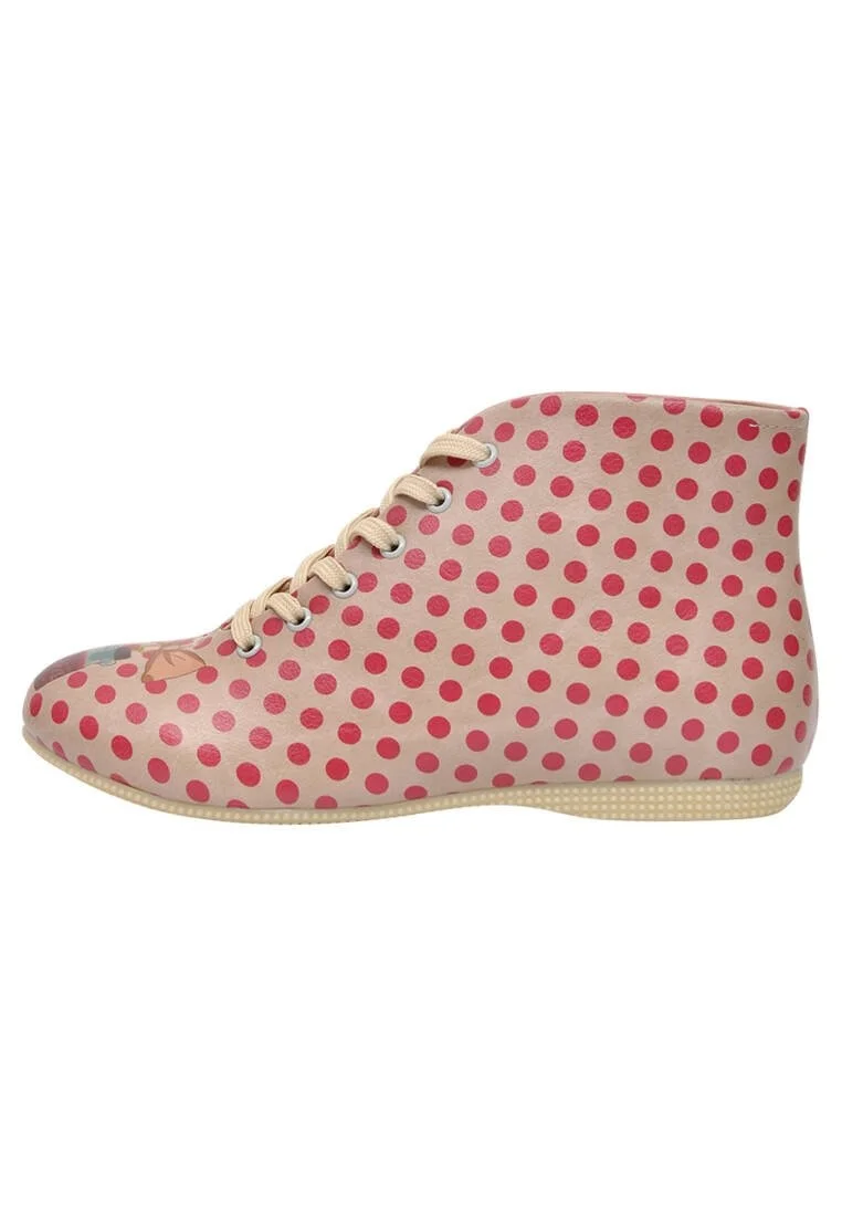Women Vegan Leather Pink Ankle Boots - Love Potion Design