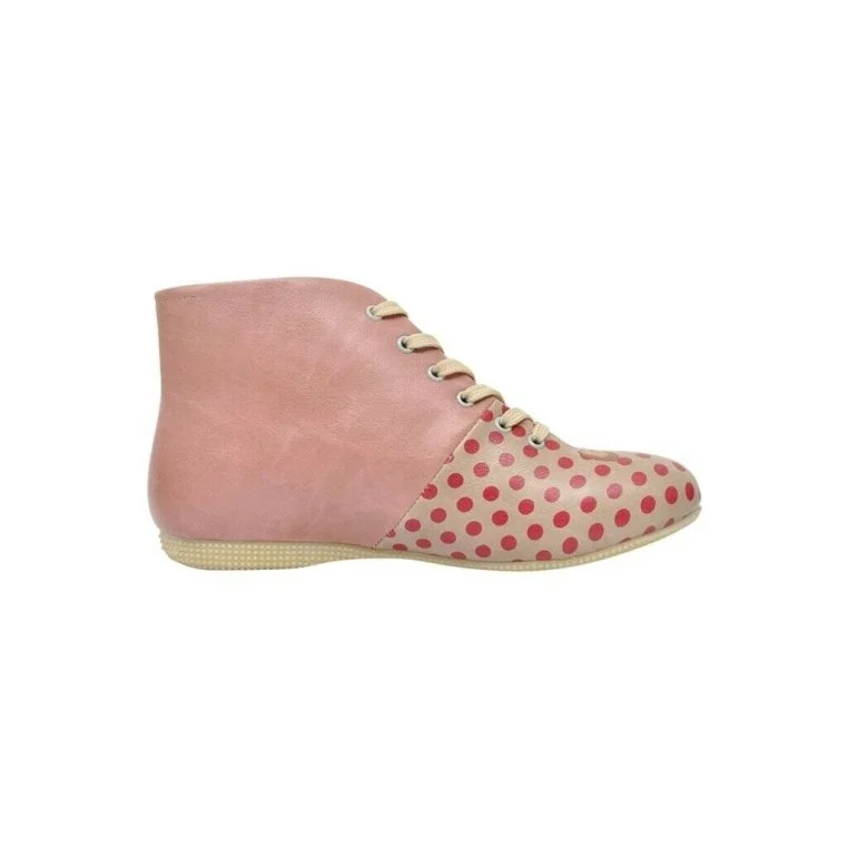 Women Vegan Leather Pink Ankle Boots - Love Potion Design