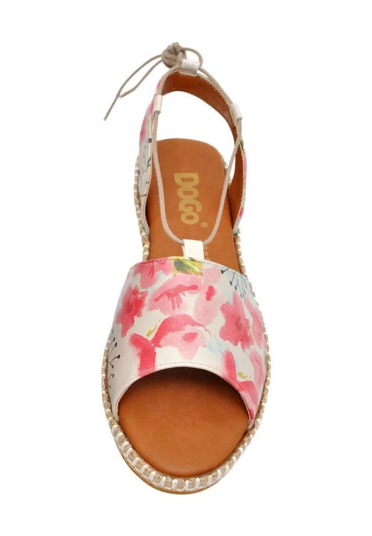 Women Vegan Leather Pink Lace Up Sandals - Spread Your Wings Design