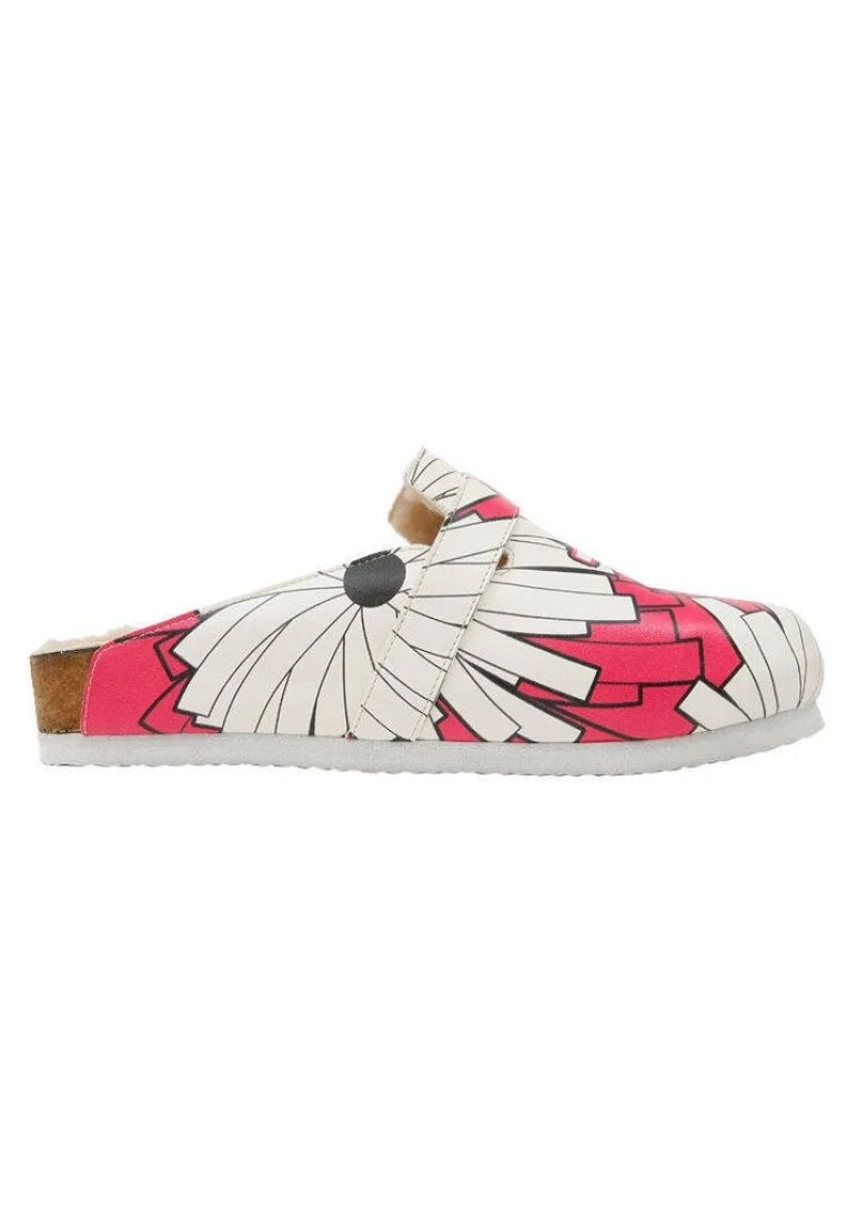 Women Vegan Leather Pink Slippers - A Flower Blossoms Design