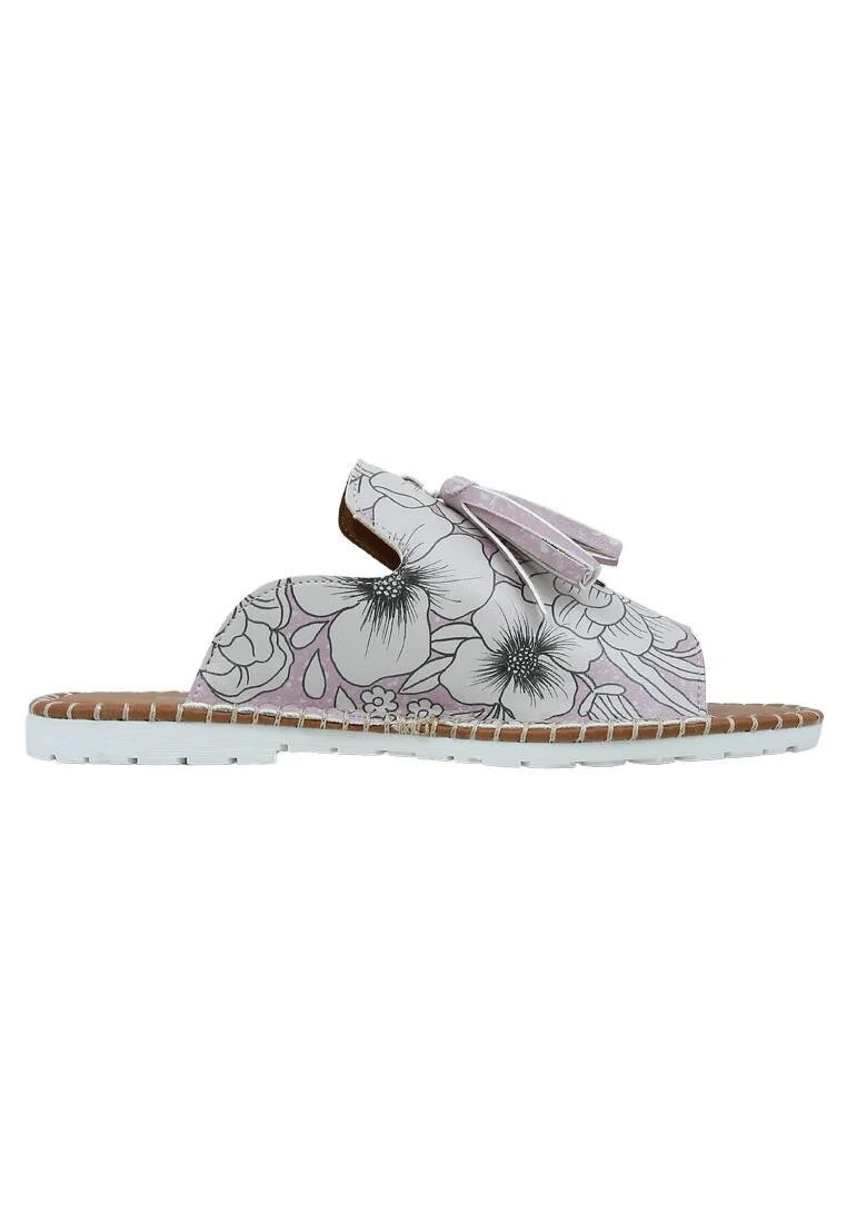 Women Vegan Leather Pink Slippers - Keep on Growing Design
