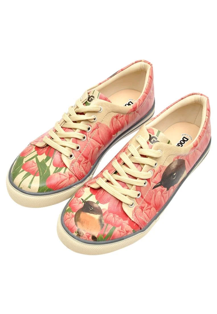 Women Vegan Leather Pink Sneakers - So Cute Design