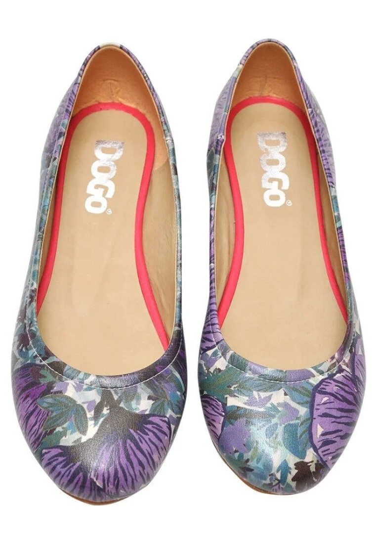 Women Vegan Leather Purple Flat Shoes - Violetta Design