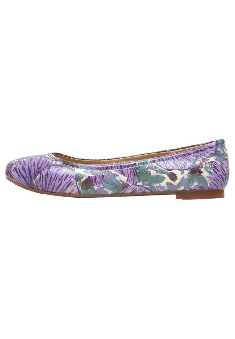 Women Vegan Leather Purple Flat Shoes - Violetta Design