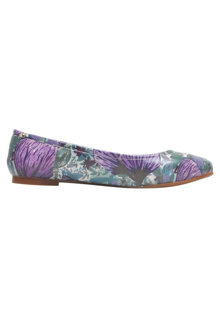 Women Vegan Leather Purple Flat Shoes - Violetta Design