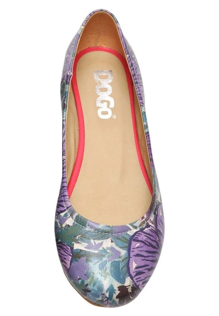 Women Vegan Leather Purple Flat Shoes - Violetta Design