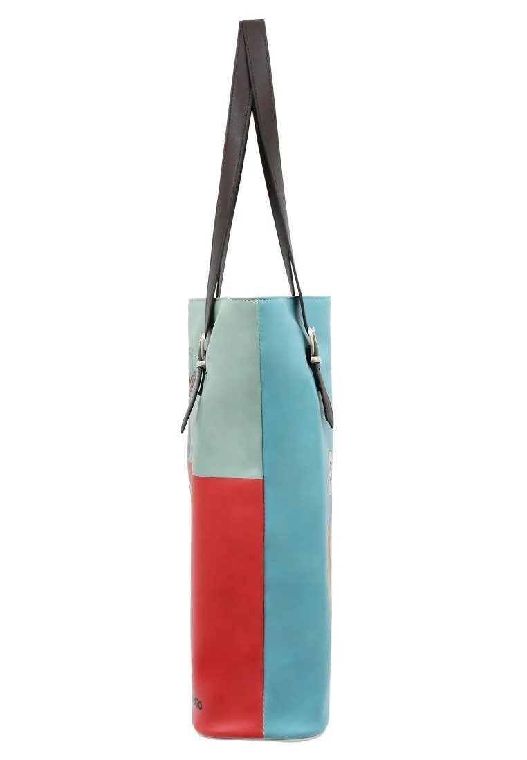 Women Vegan Leather Red Shoulder Bag - Warner Bros Hungry Doo Scooby Doo Design