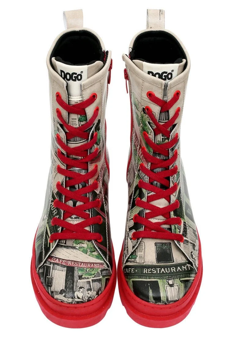 Women Vegan Leather Red Zipper Long Boots - La Vie Parisienne Design