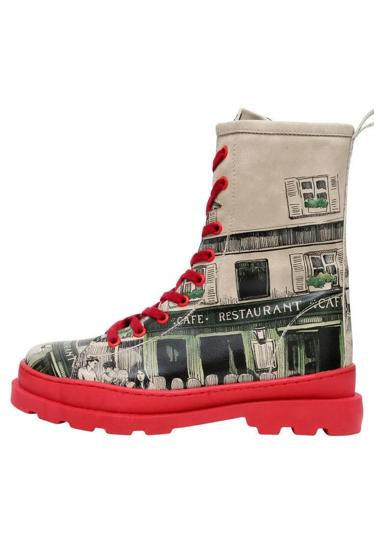 Women Vegan Leather Red Zipper Long Boots - La Vie Parisienne Design