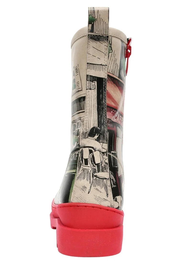 Women Vegan Leather Red Zipper Long Boots - La Vie Parisienne Design