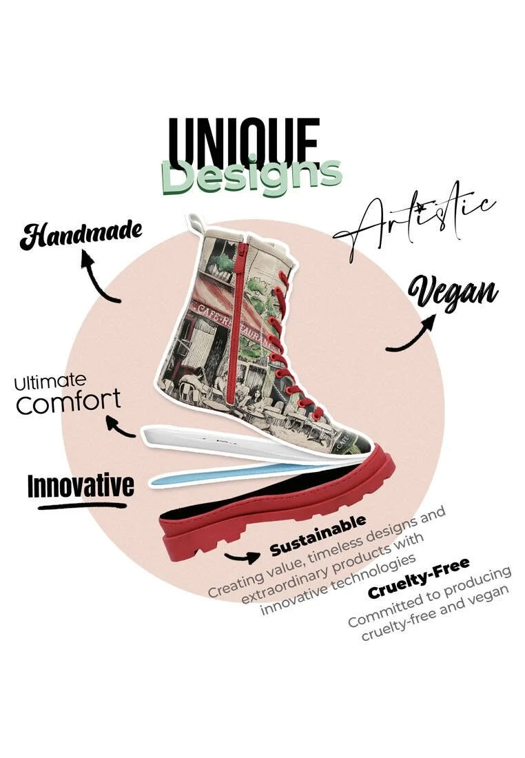 Women Vegan Leather Red Zipper Long Boots - La Vie Parisienne Design